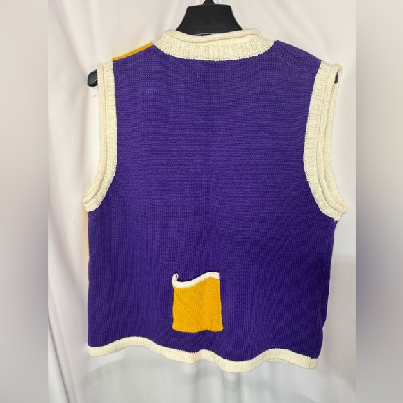 Christopher & Banks Purple and White Football Sweater Vest Vintage - Picture 4 of 4